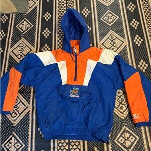 STARTER vintage Florida gators team jacket, quarter zip with hood embroidered